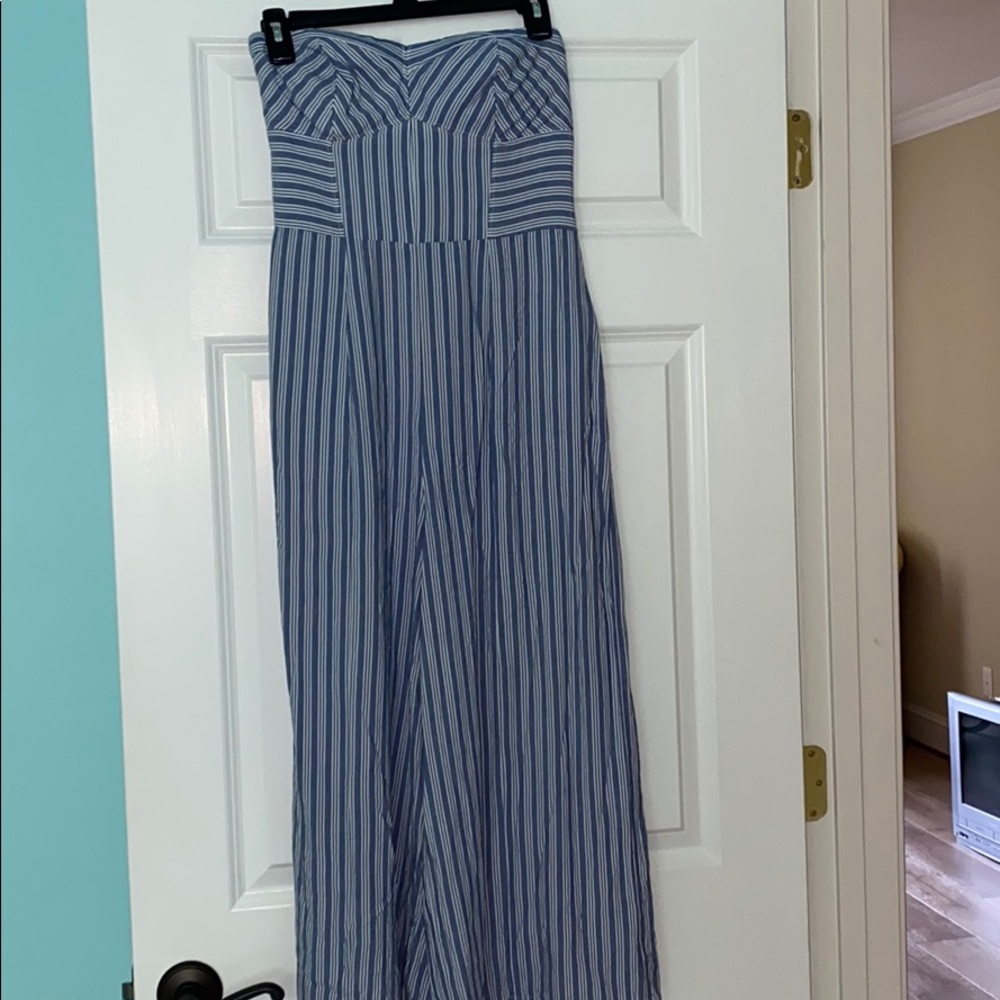 American Eagle Jump Suit- Blue&White striped
